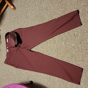 LOFT Pants skinny ankle, burgandy